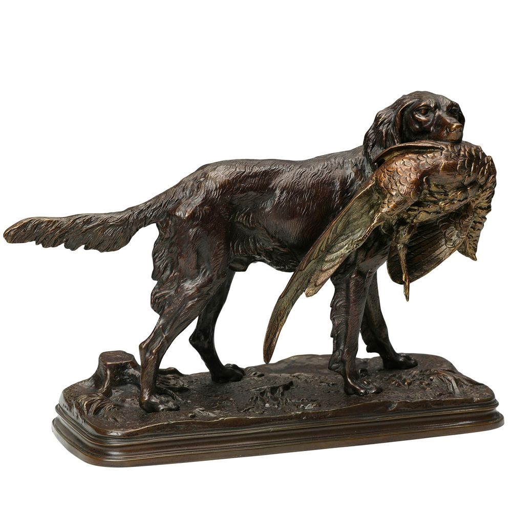 Sculptures, statuettes et miniatures - Chien et faisan de Dubucand - FONDERIE DE BRONZE LAURAGAISE