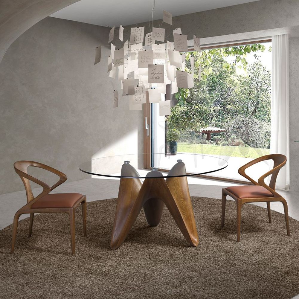 Dining Tables - Round tempered glass dining table - ANGEL CERDÁ