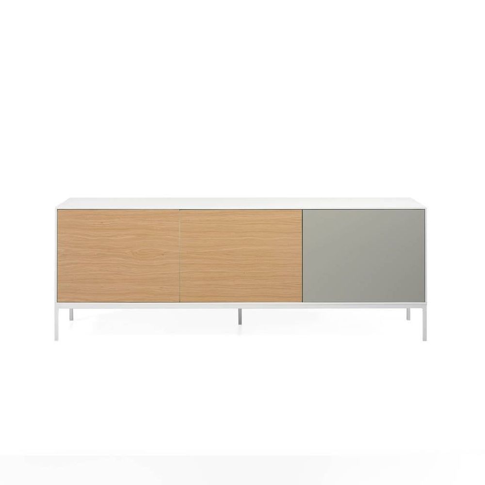 Sideboards - White wood, oak and white steel sideboard - ANGEL CERDÁ