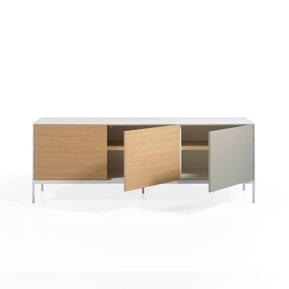 Sideboards - White wood, oak and white steel sideboard - ANGEL CERDÁ