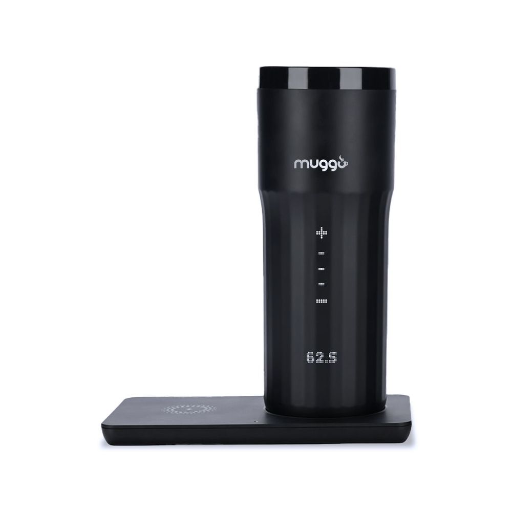 Objets design - Muggo Travel & Office Mug voyage transportable sans fuite contrôle de température noir charge téléphone - OUI SMART