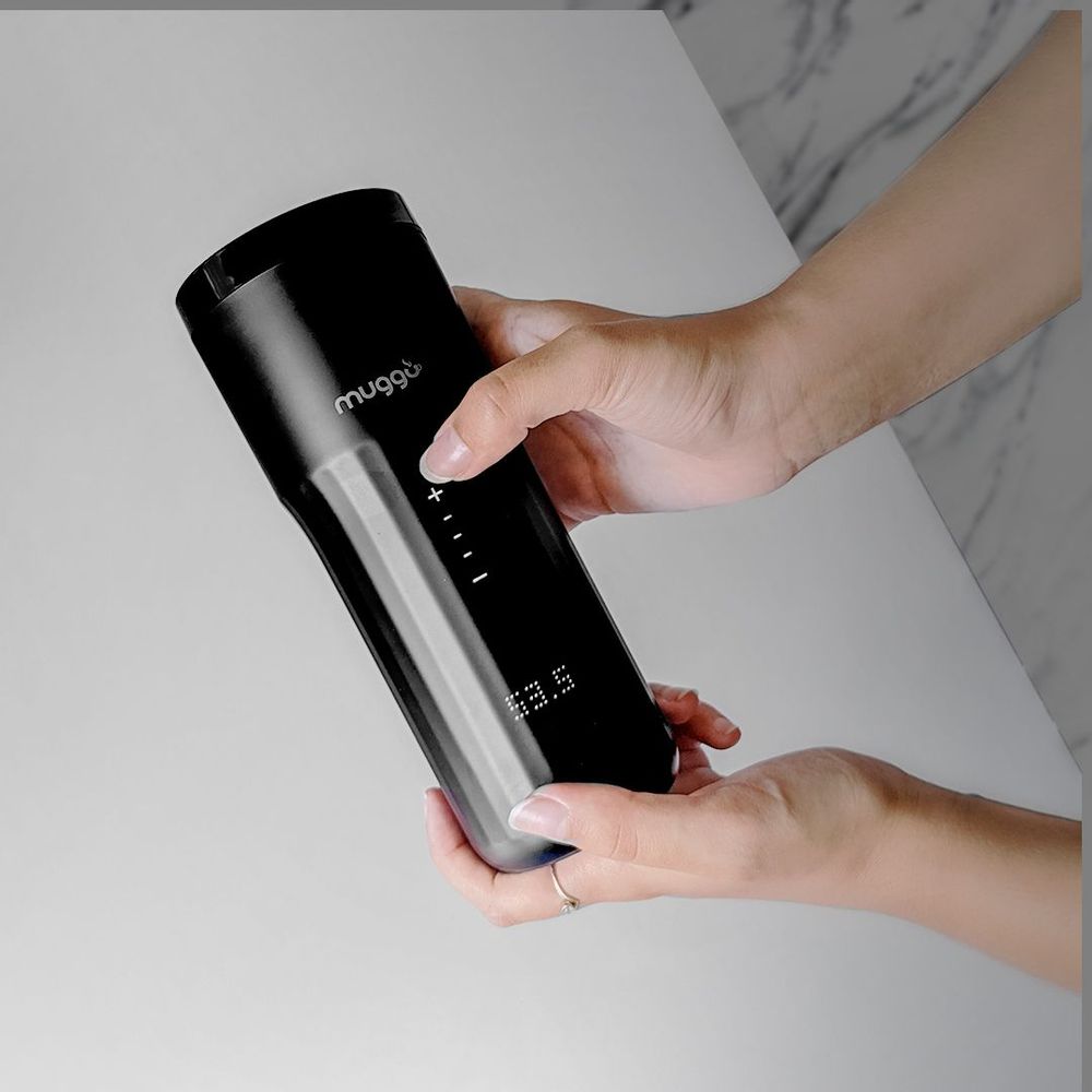 Objets design - Muggo Travel & Office Mug voyage transportable sans fuite contrôle de température noir charge téléphone - OUI SMART