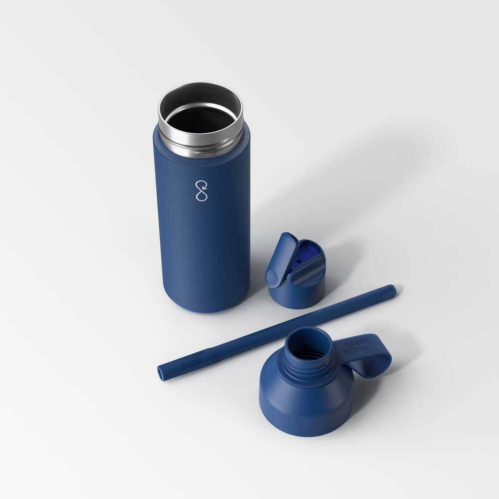 Accessoires de déco extérieure - "Ocean Bottle" la gourde GO (500ml) - Bleu marine - OCEAN BOTTLE