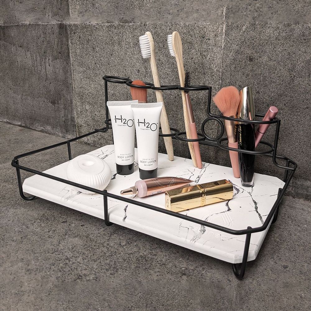 Installation accessories - Audia Black Gold Yellow Green Anti Odor Absorbent Stone Makeup Toothbrush Holder - OSNA