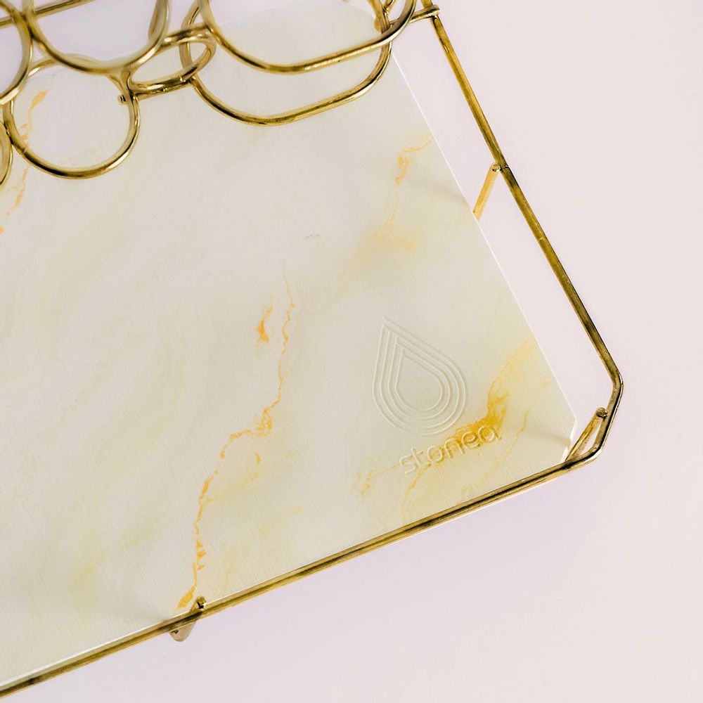 Installation accessories - Audia Black Gold Yellow Green Anti Odor Absorbent Stone Makeup Toothbrush Holder - OSNA