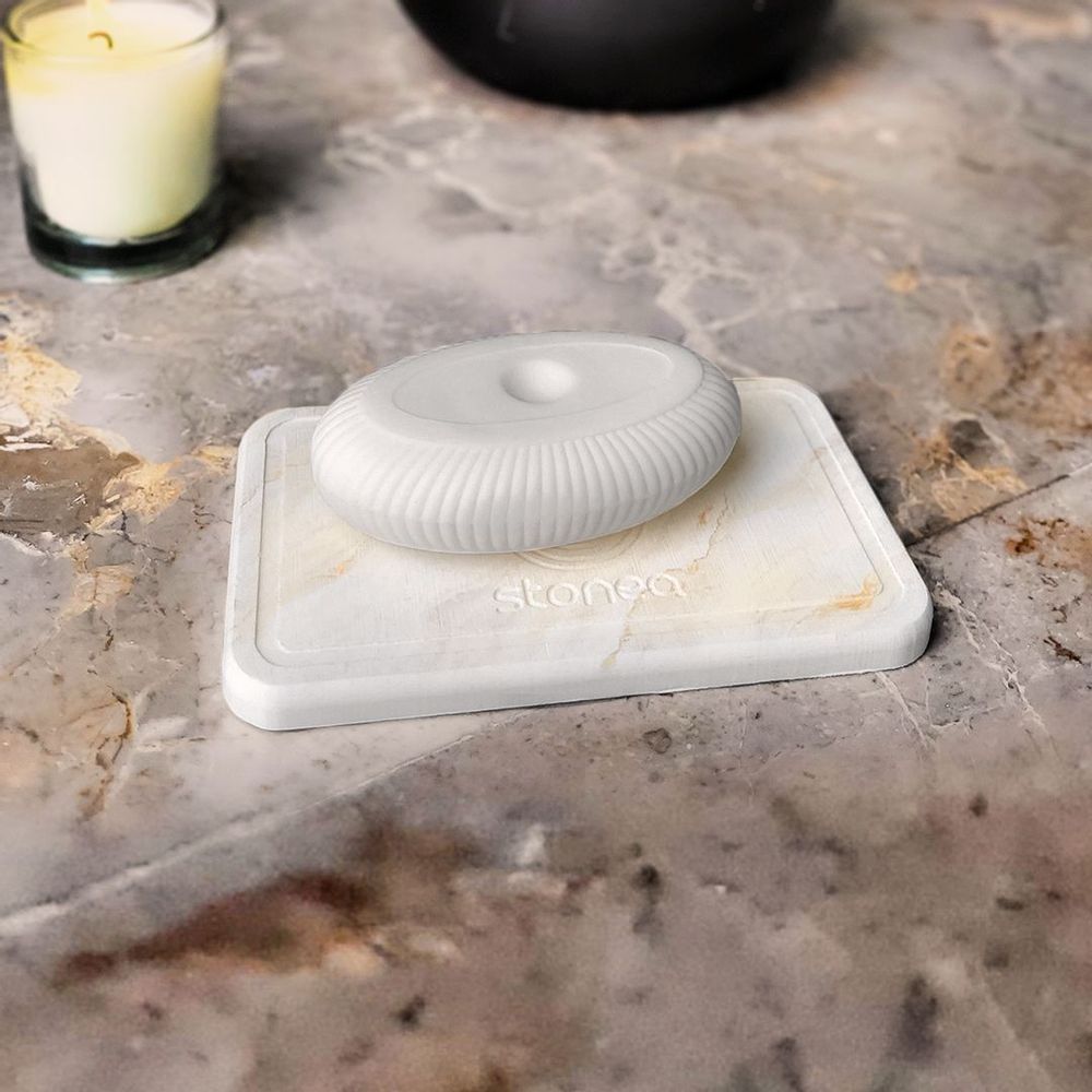 Porte-savons - Porte savon pierre absorbante anti odeur jaune vert bleu noir gris marbre diatomite - OSNA