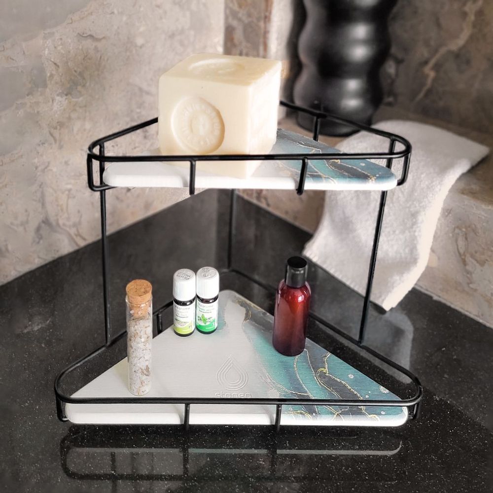 Objets design - Plateau de maquillage absorbant l'humidité anti bactérien or noir aune vert bleu noir gris marbre diatomite TRIYAN - OSNA