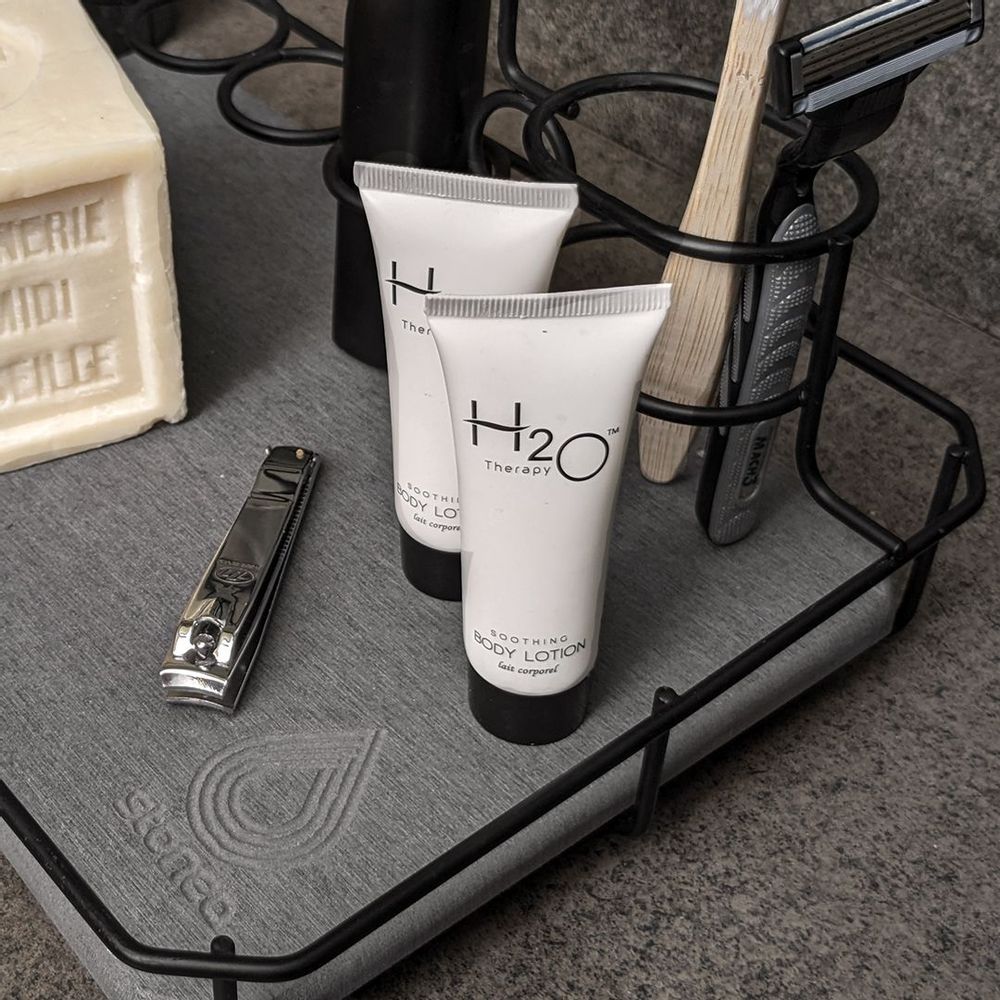 Accessoires à poser - Porte brosse à dents maquillage en pierre absorbante anti odeur noir or marbre jaune vert Audia - OSNA