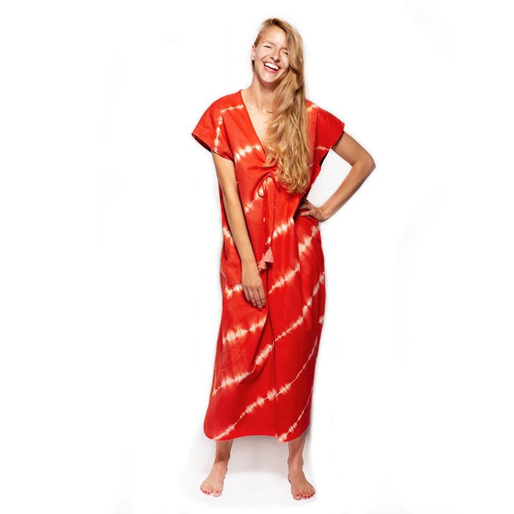 Apparel - Line red dress long - HELLEN VAN BERKEL HEARTMADE PRINTS