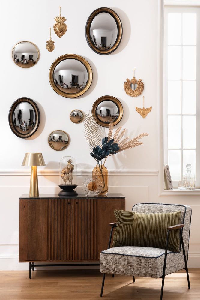 Miroirs - MIROIR SORCIERE NOIR OVALE PM - - AMADEUS