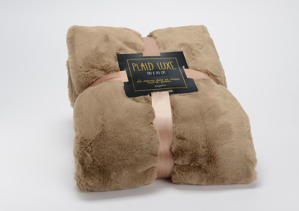 Throw blankets - PLAID LUXE TAUPE 170X240 - - AMADEUS
