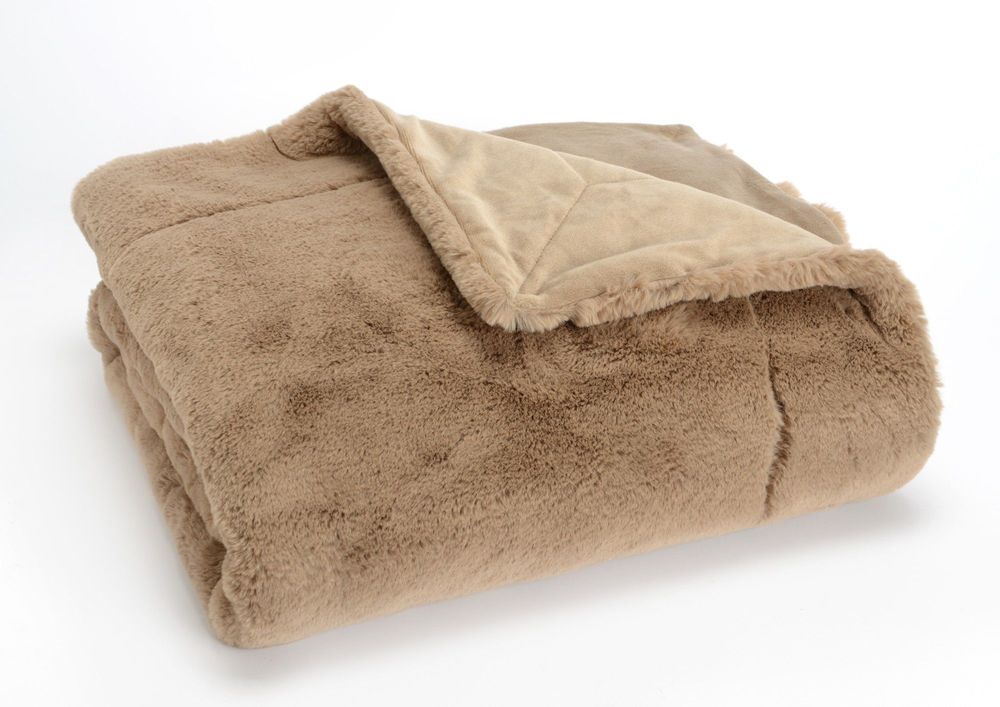 Throw blankets - PLAID LUXE TAUPE 170X240 - - AMADEUS