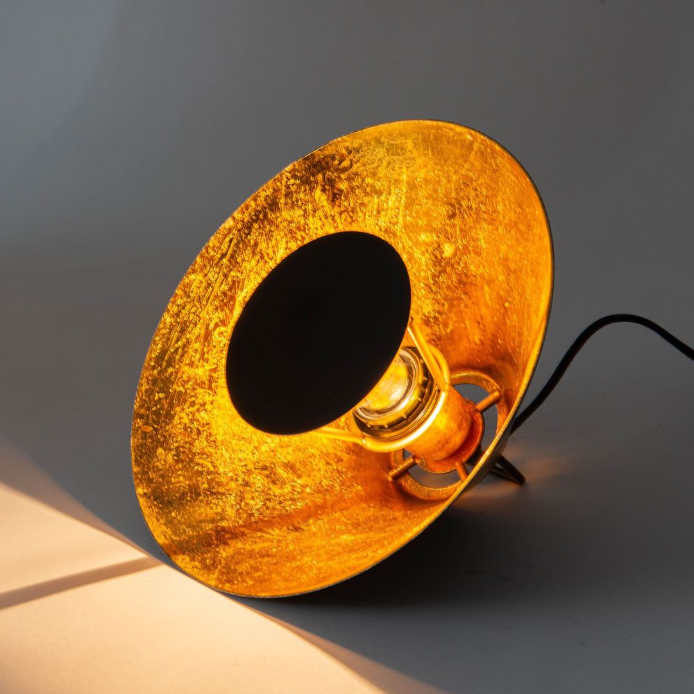 Table lamps - LAMP TABLE SAMY NOIR/OR PM   -E27_25W - AMADEUS