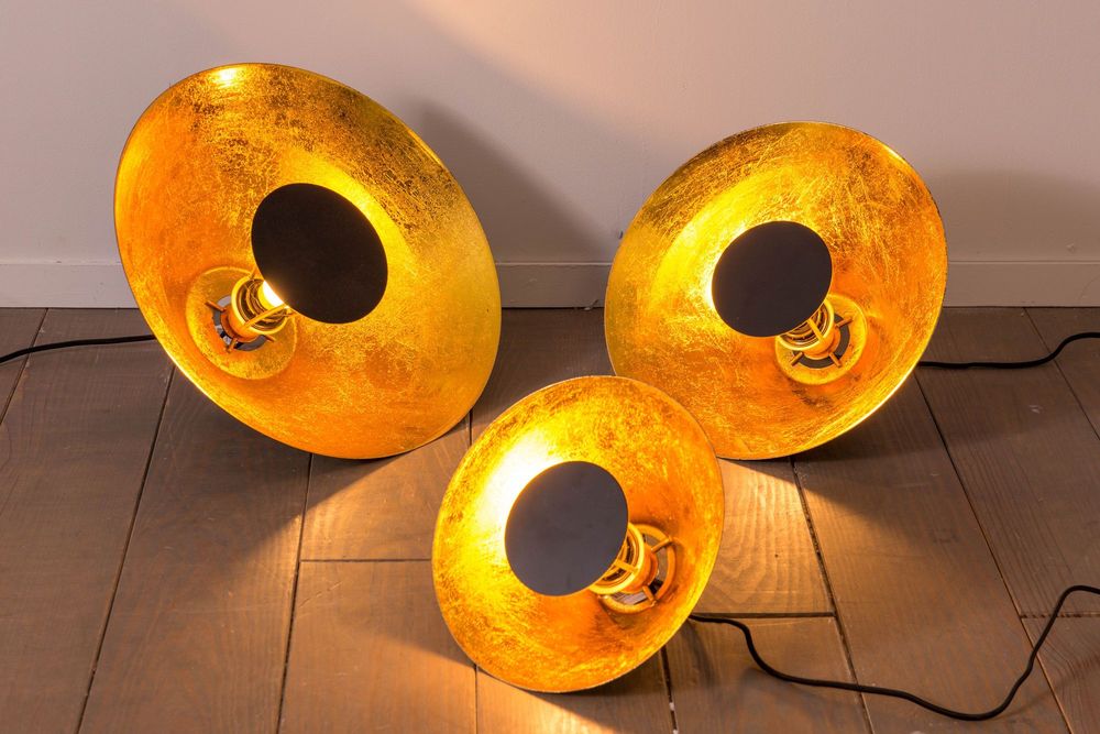 Table lamps - LAMP TABLE SAMY NOIR/OR PM   -E27_25W - AMADEUS
