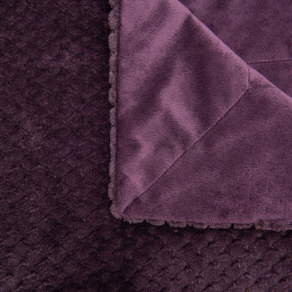 Throw blankets - PLAID DAMIER PRUNE 130X170 - - AMADEUS