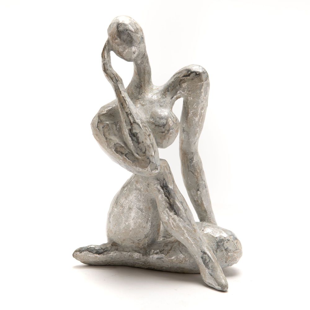 Sculptures, statuettes et miniatures - STATUE FEMME ARGENTE COQUETTE - - AMADEUS