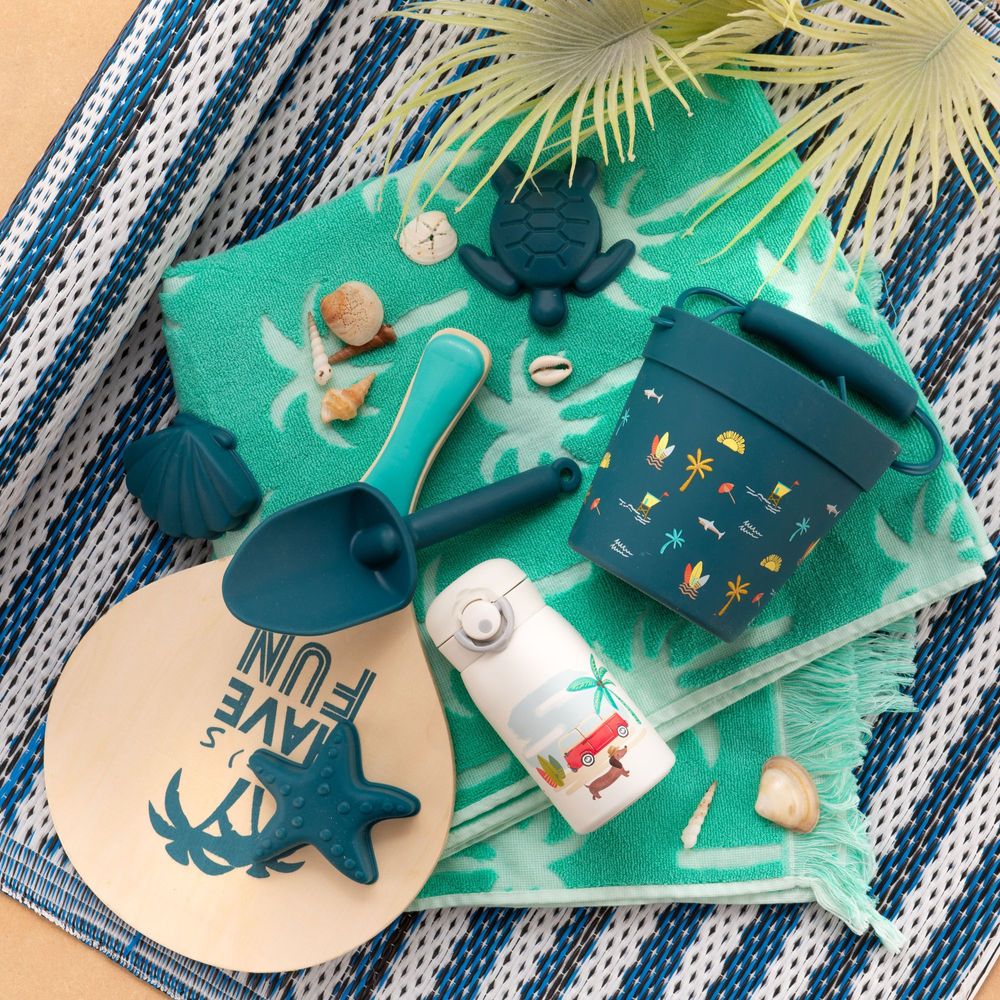Linge de lit enfant - SERVIETTE PLAGE BLEU - - AMADEUS LES PETITS