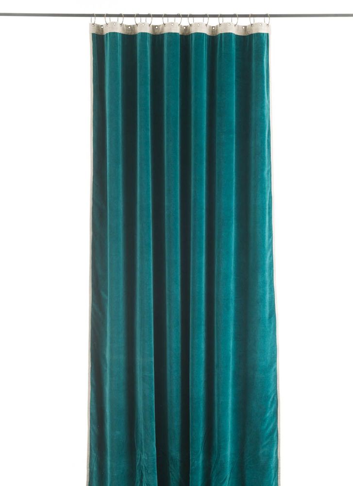 Curtains and window coverings - MEDICIS CANARD cotton velvet blackout curtain 130x280cm - EN FIL D'INDIENNE...