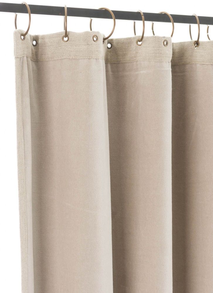 Curtains and window coverings - MEDICIS cotton velvet blackout curtain 130x280 cm BEIGE - EN FIL D'INDIENNE...