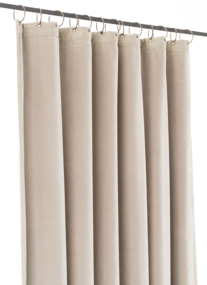 Curtains and window coverings - MEDICIS cotton velvet blackout curtain 130x280 cm BEIGE - EN FIL D'INDIENNE...