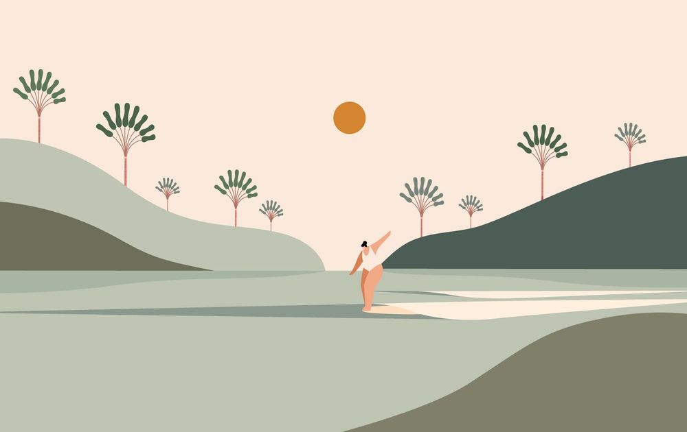 Papiers peints - Papier peint Nº438 - Paysage surf - WELLPAPERS