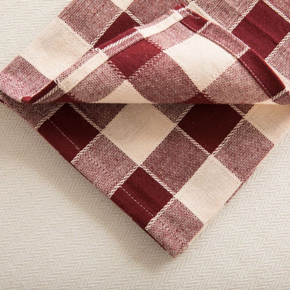 Napkins - Check Woven Cotton Napkin - MAHE HOMEWARE