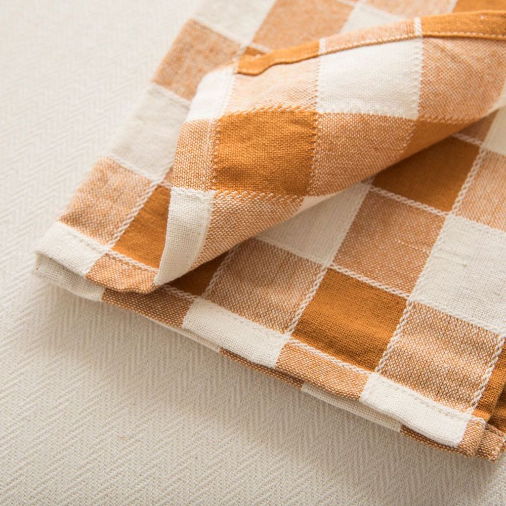 Napkins - Check Woven Cotton Napkin - MAHE HOMEWARE