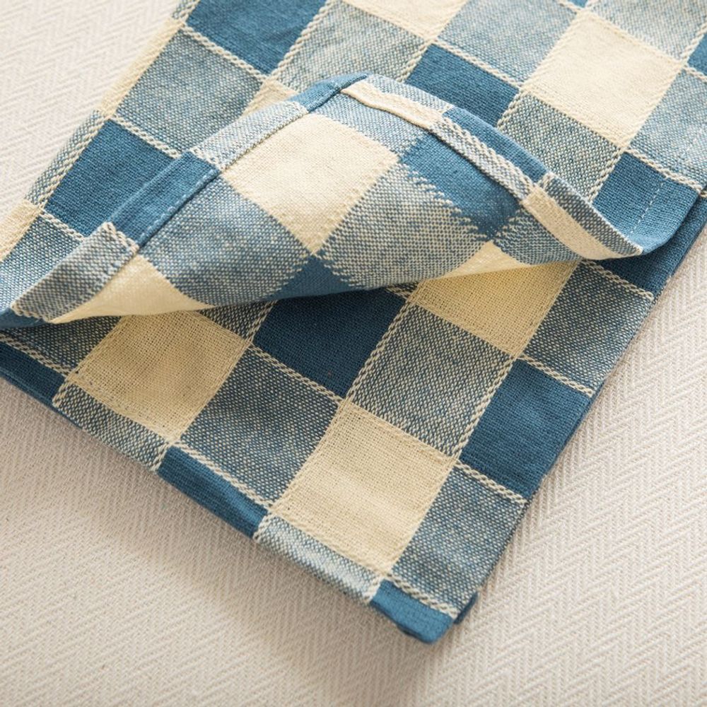 Napkins - Check Woven Cotton Napkin - MAHE HOMEWARE