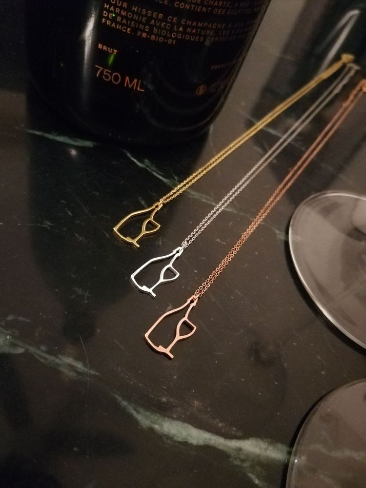 Cadeaux - Le collier à pendentif Flacon - CHAMPAGNE EVERY DAY
