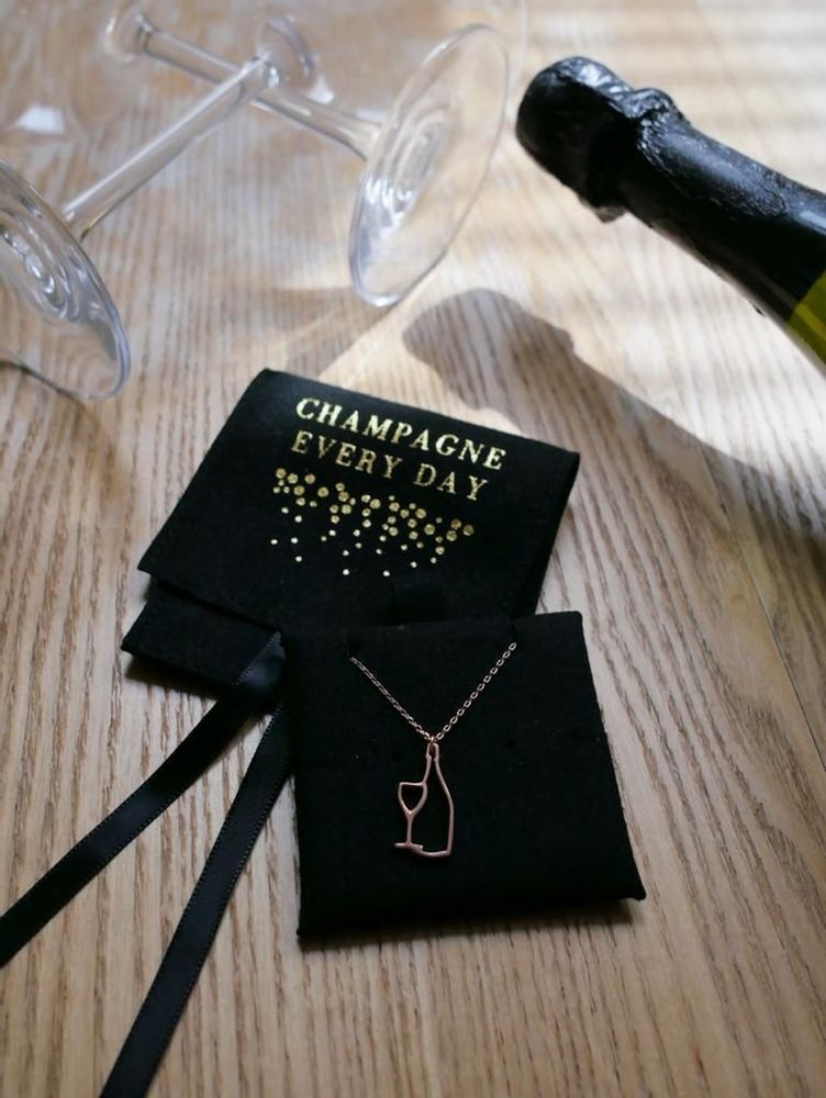 Cadeaux - Le collier à pendentif Flacon - CHAMPAGNE EVERY DAY
