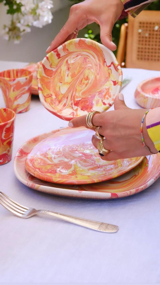 Cadeaux - Assiette céramique Orange Clémentine existe en plusieurs tailles - IOM INES-OLYMPE MERCADAL