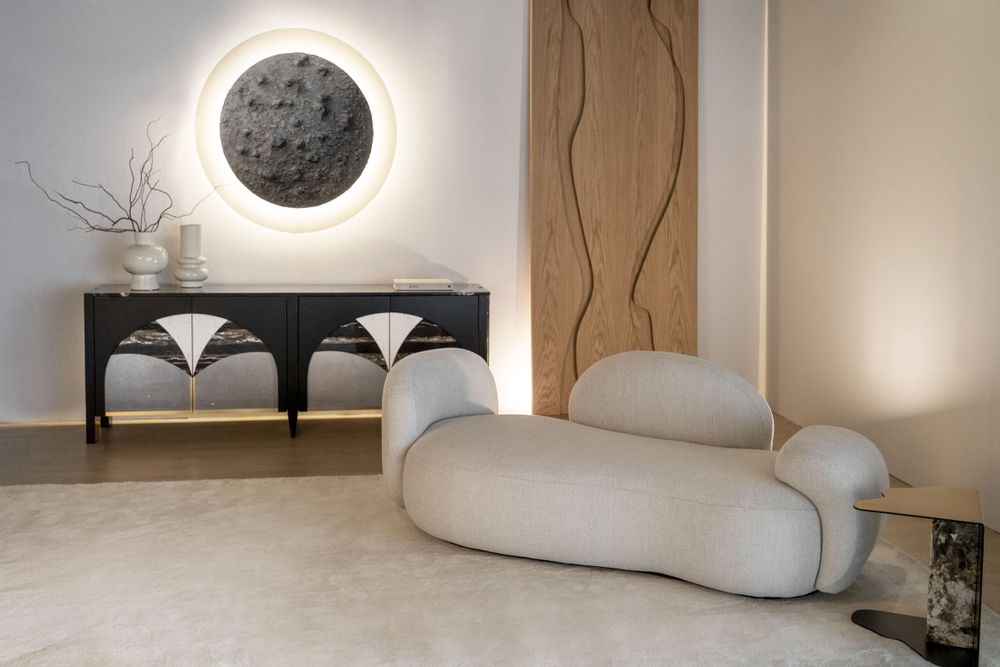 Buffets - Buffet Moderne Biloba, Marbre Bardiglio, Fabriqué à la Main au Portugal par Greenapple - GREENAPPLE DESIGN INTERIORS