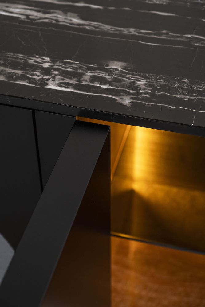 Buffets - Buffet Moderne Biloba, Marbre Bardiglio, Fabriqué à la Main au Portugal par Greenapple - GREENAPPLE DESIGN INTERIORS