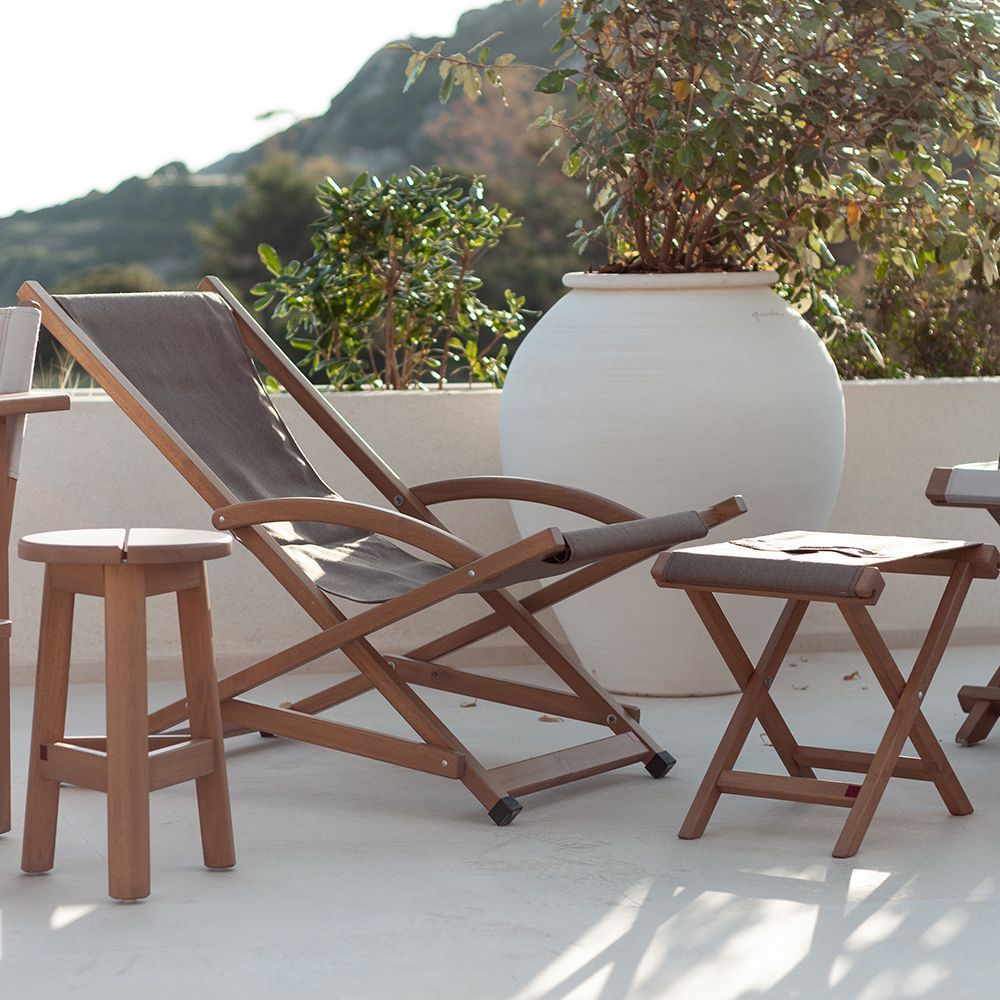 Deck chairs - Chilean - Robinia wood chair CL104 - AZUR CONFORT