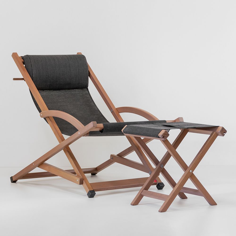 Deck chairs - Chilean - Robinia wood chair CL104 - AZUR CONFORT