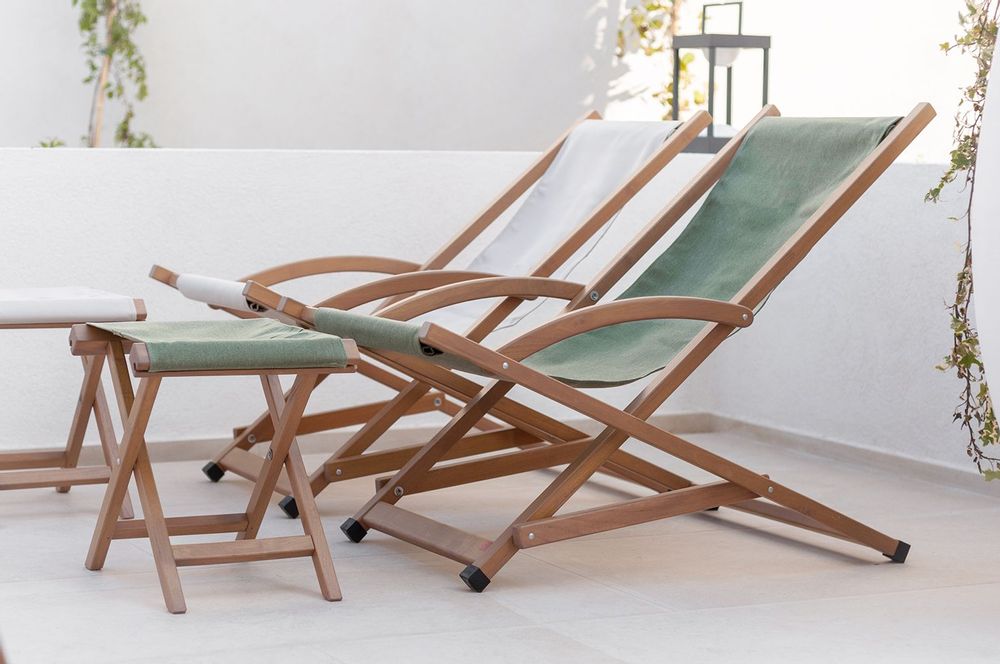 Deck chairs - Chilean - Robinia wood chair CL104 - AZUR CONFORT