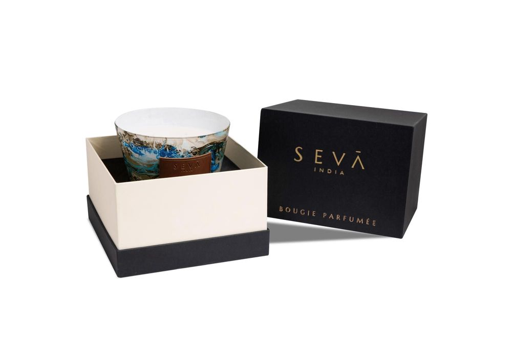 Bougies - Avante Garde - Grande - Aqua - Bougie pour décoration d'intérieur et comme cadeau - SEVA HOME