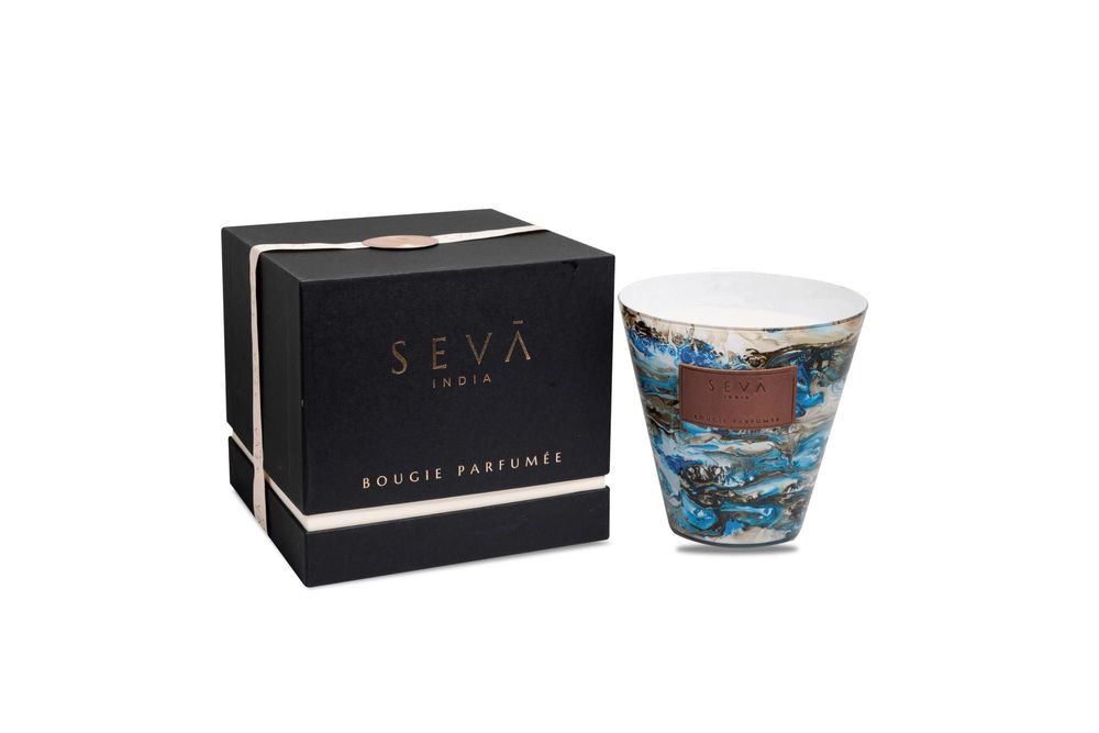 Bougies - Avante Garde - Grande - Aqua - Bougie pour décoration d'intérieur et comme cadeau - SEVA HOME