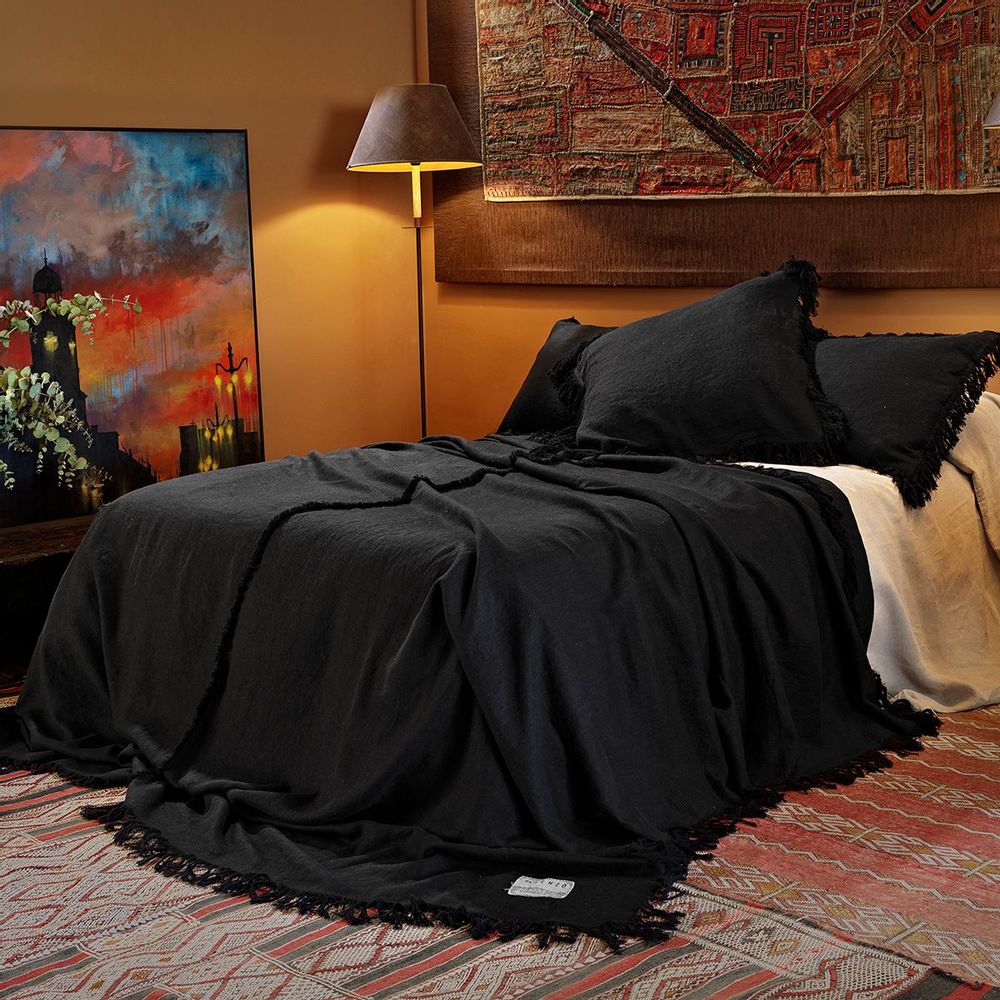 Throw blankets - 100% Linen bedspreads and plaids - DE.LENZO