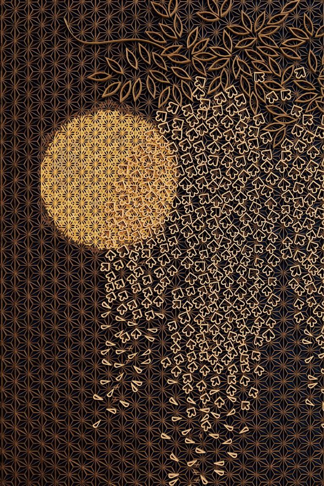 Partitions - Wisteria flowers at night - SHIOZAWA KUMIKO