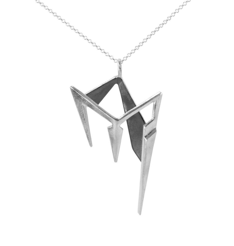 Jewelry - Silver Pendant Helmet. Elegant, minimalist necklace. - MATTER.