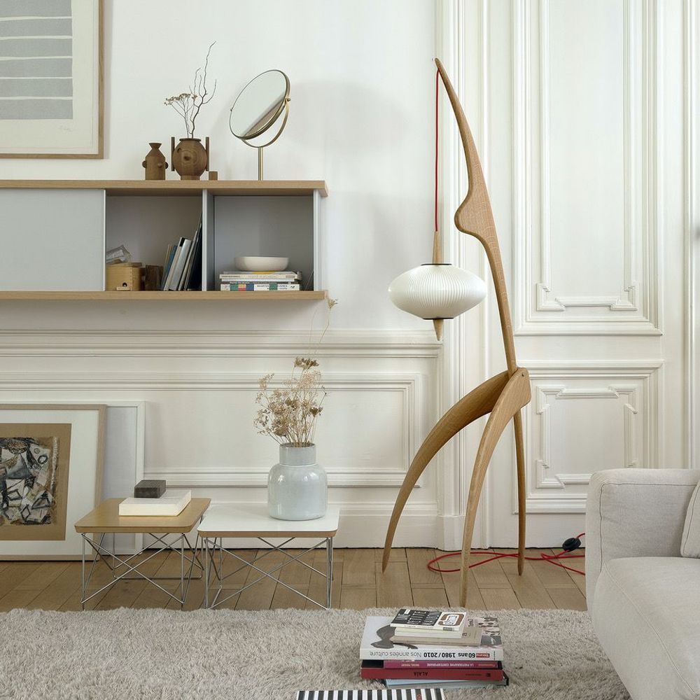 Objets design - Lampadaire "Mante Religieuse" Finition Chêne Naturel - RISPAL