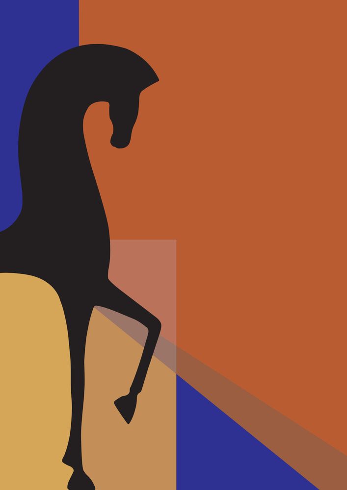 Poster - Horse Bauhaus Minimal Poster - MATTER.