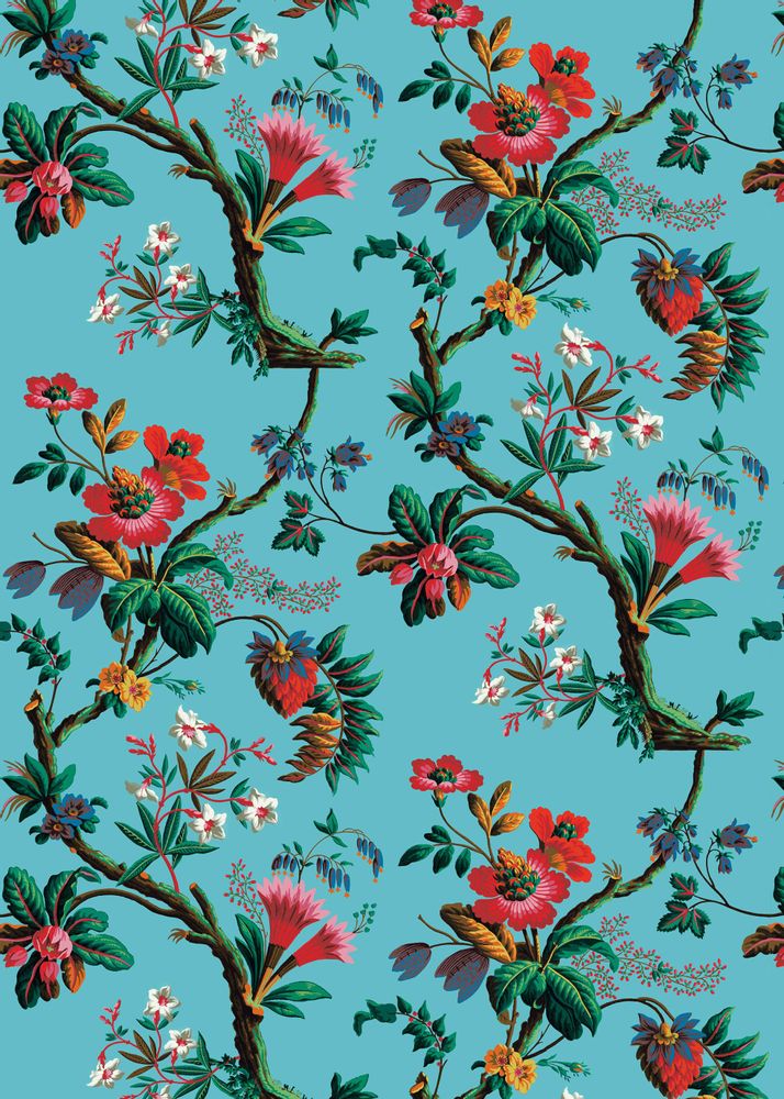 Wallpaper - WALLPAPER FLOWERS OF THE ISLES - PARADISIO IMAGINARIUM