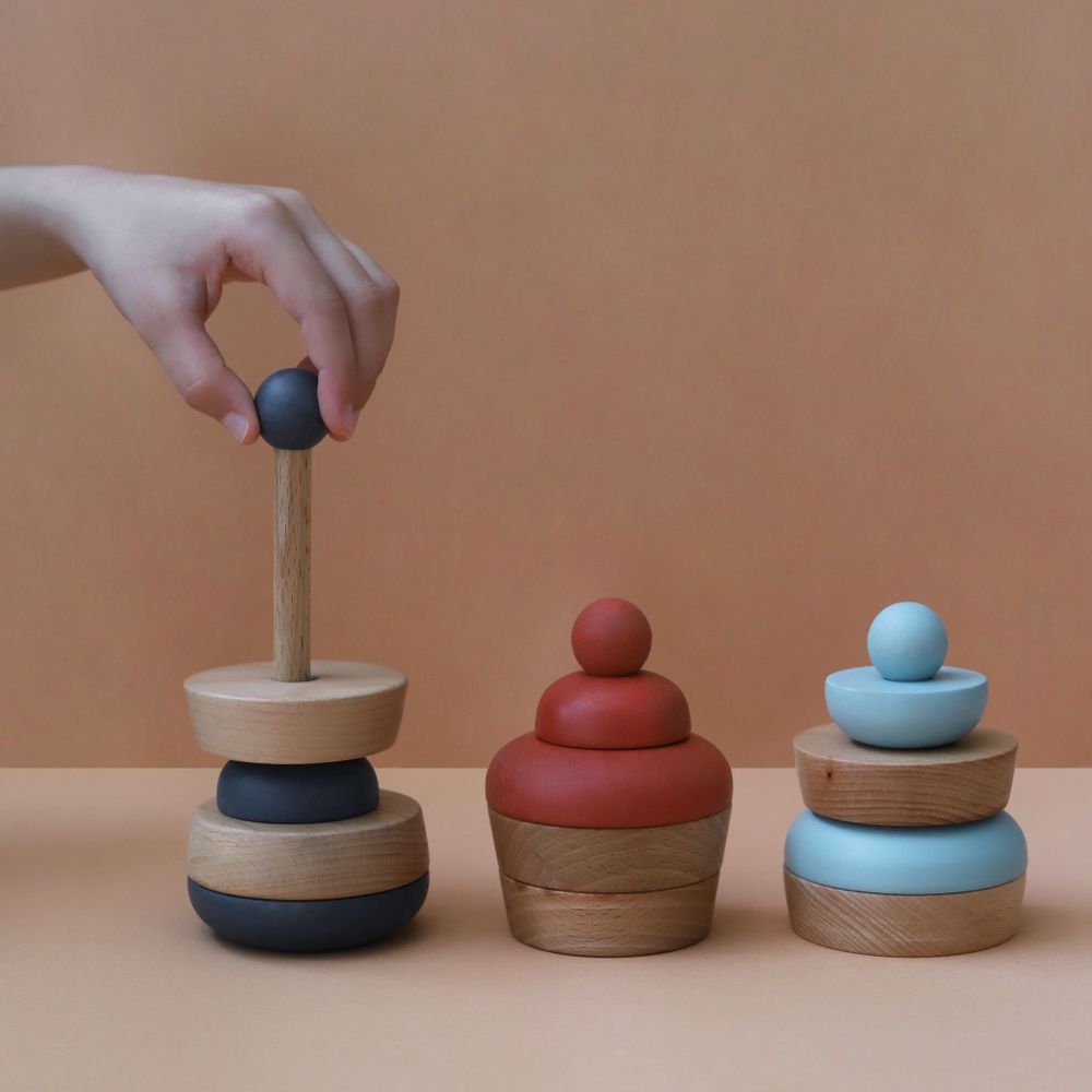 Jouets enfants - Jouet à empiler en bois pour cupcakes - THE TEA CLUB