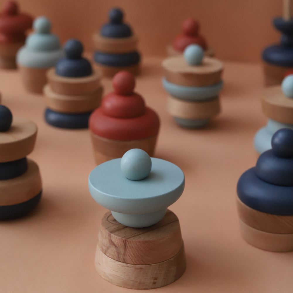 Jouets enfants - Jouet à empiler en bois pour cupcakes - THE TEA CLUB