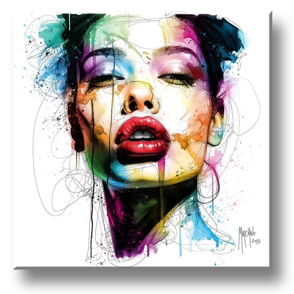 Tableaux - KISS ME peinture street pop colorée et sensuel par Murciano 50x50 cm - MUUSE