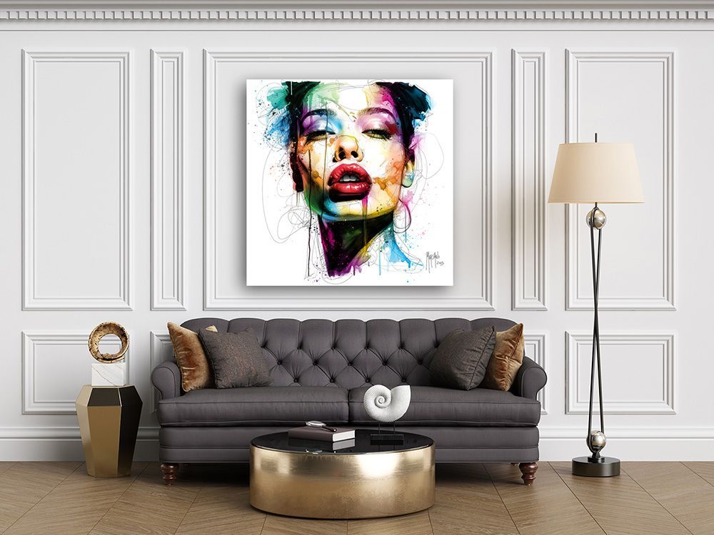 Tableaux - KISS ME peinture street pop colorée et sensuel par Murciano 50x50 cm - MUUSE