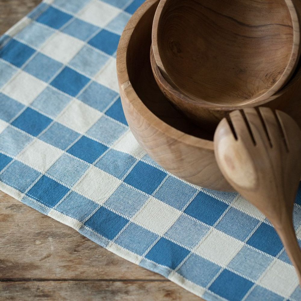 Placemats - Check Woven Cotton Placemat - MAHE HOMEWARE