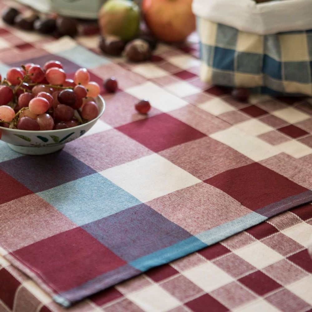 Sets de table - Napperon en Coton Multicolore Tissé à Carreaux - MAHE HOMEWARE